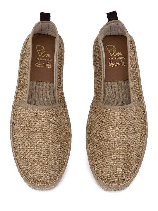 Stoff Herren Espadrilles in Beige Farbe