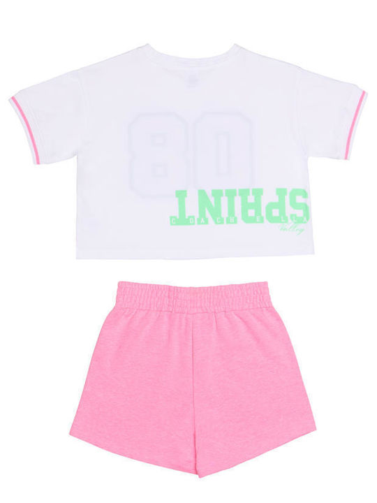 Sprint Kids Set with Shorts Summer 2pcs Pink Fluo