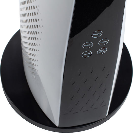 MalTec Ventilator Turm 50W mit Fernbedienung Weiß