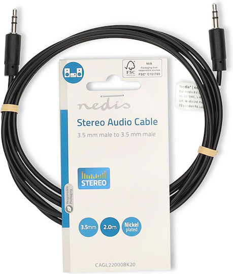 Nedis 3.5mm Jack Cable Male - 3.5mm Male Black 2m CAGL22000BK20