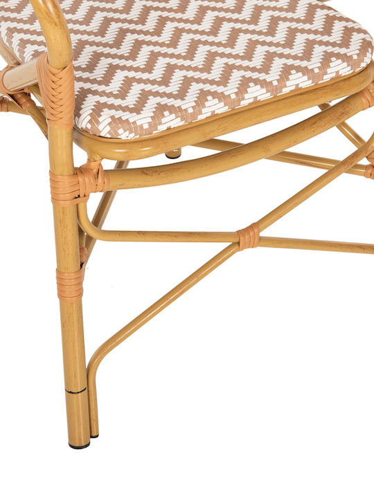Gartenstühle Aluminium Bamboo Look Braun 55x58x95cm
