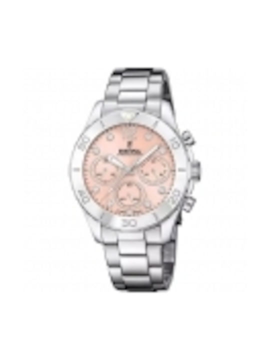 Festina Watch Chronograph with Silver Metal Bracelet