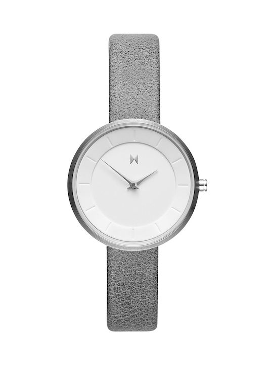 MVMT Watch with Gray Leather Strap