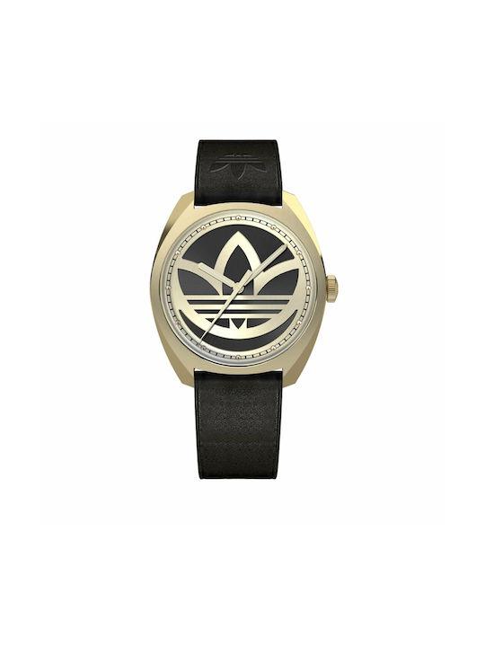 Adidas Watch with Black Leather Strap