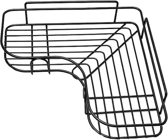 Colțar Montat pe perete Raft Baie Plastic 36x12x6cm Neagră
