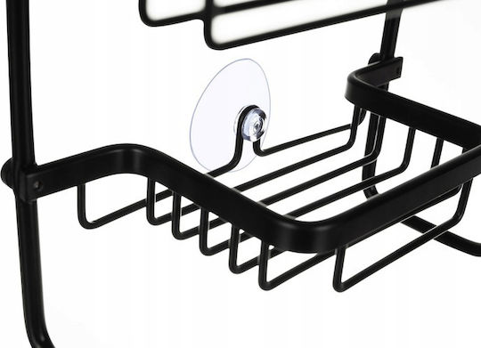 Montat pe perete Raft Baie Metal 63x14x28.5cm Neagră