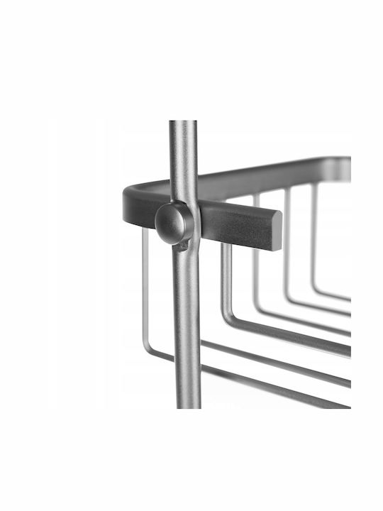 An der Wand montiert Badezimmerregal Metallisch 63x14x28.5cm Gray