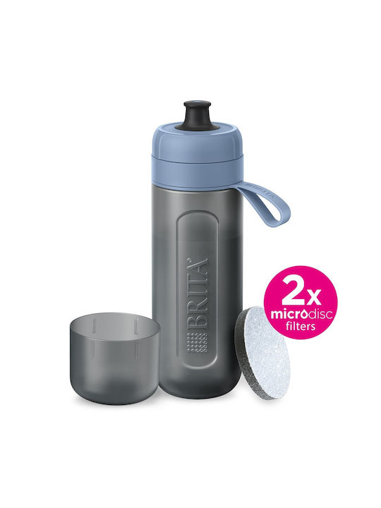 Brita Active Plastic Water Bottle with Mouthpiece and Filter 600ml Blue
