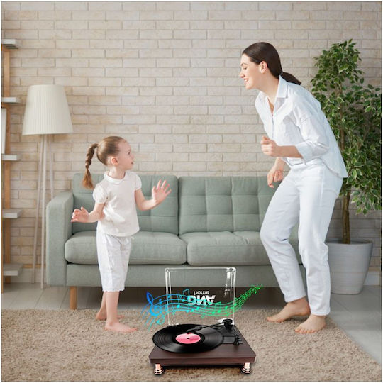 DNA TT1 Πικάπ με Belt Drive, Προενίσχυση και Ενσωματωμένα Ηχεία Καφέ
