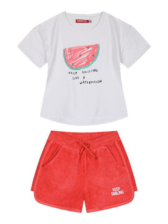 Energiers Kids Set with Shorts Summer 2pcs Sweet Coral