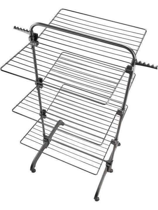 vidaXL Folding Floor Clothes Drying Rack Made of Metal with 42m Hanging Length