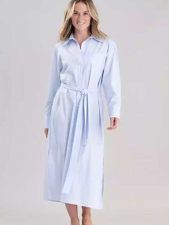Gant Καλοκαιρινό Σεμιζιέ Φόρεμα Γαλάζιο