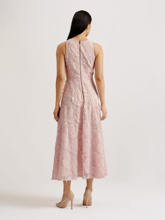 Ted Baker Midi Kleid Rosa