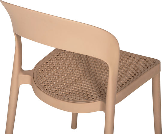 Outdoor Chair Polypropylene Cleo Brown 49x54.5x80.5cm