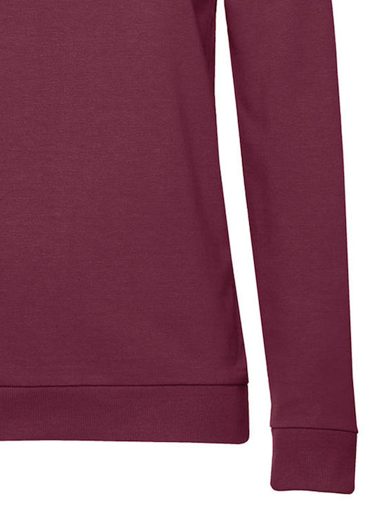 B&C Set In Women's Long Sleeve Promotional Sweatshirt Wine