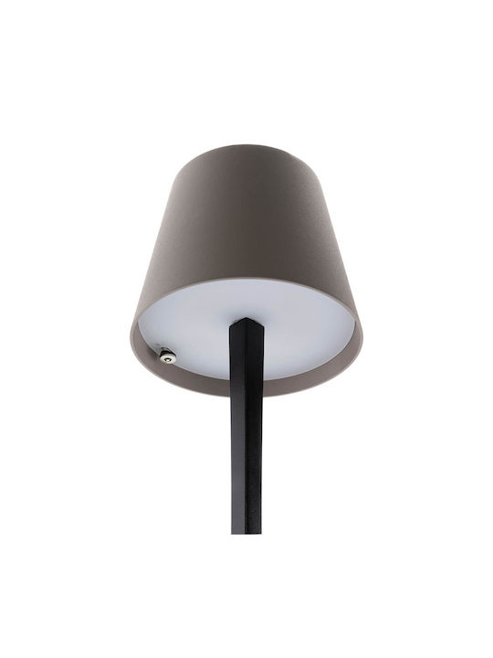 Securit Metall Tischlampe LED mit Gray Schirm und Schwarz Basis