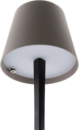 Securit Metal Table Lamp LED with Gray Shade and Black Base