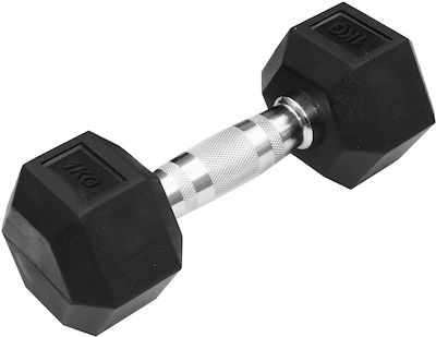 Pegasus Β-1013 Rubber Hexagon Dumbbell 1 x 4kg