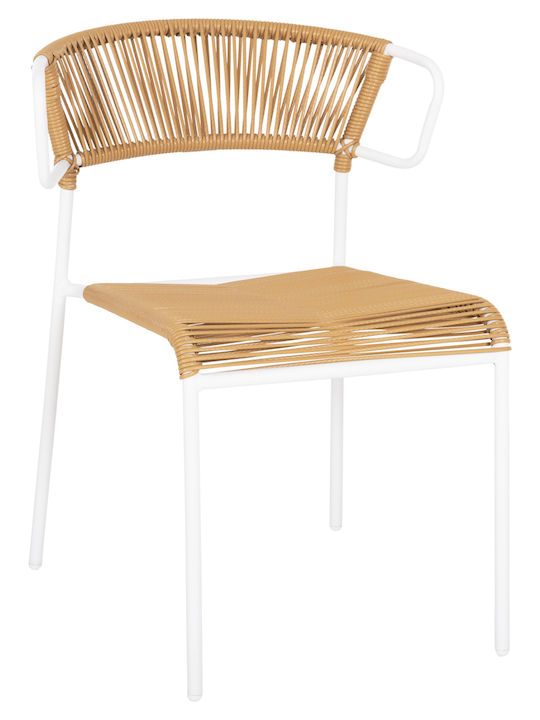 Scaun de exterior Rattan Suki Alb 54x62x80cm