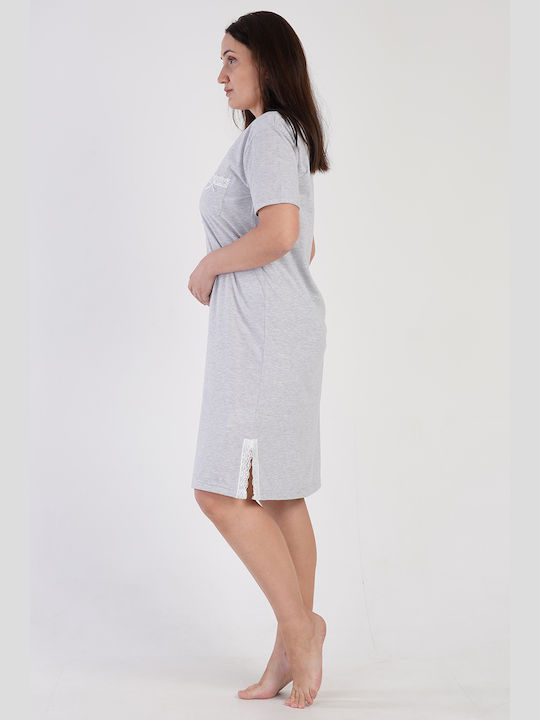 Vienetta Secret Women's Summer Nightgown Gray