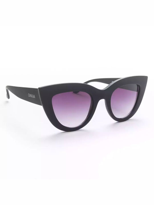 Okkia Claudia Women's Sunglasses with Black Plastic Frame and Black Gradient Lens OK013BK