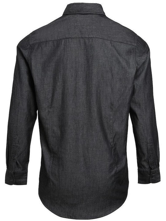 Premier Men's Shirt Long Sleeve Denim Black