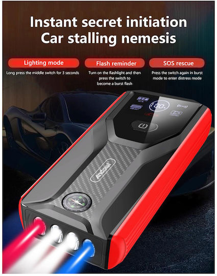 Andowl Qd1090 Portable Car Battery Jump Starter 15000mAh with Power Bank / USB / Φακό 12V