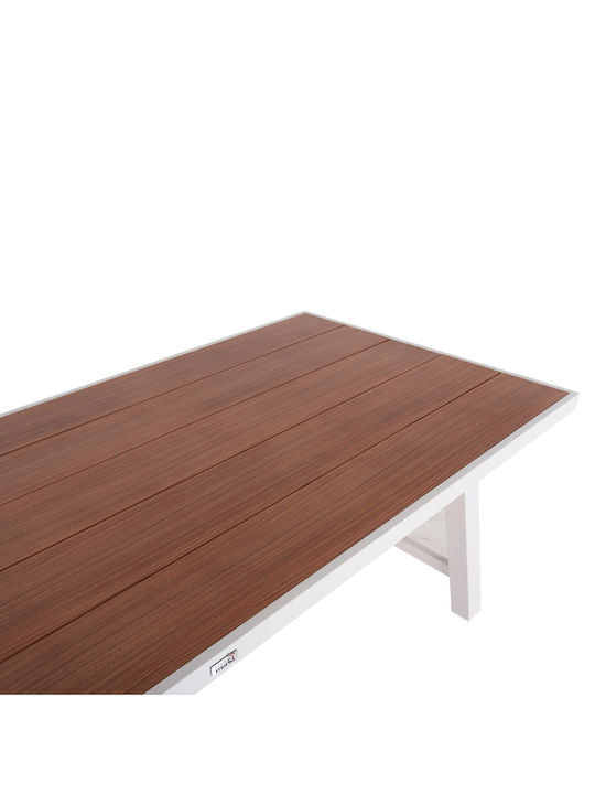 Garden Table for Small Outdoor Spaces Aluminum Gobar White 70x70x75cm
