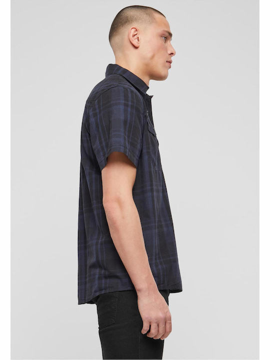 Къс ръкав Памучен Риза Каре Black / Blue