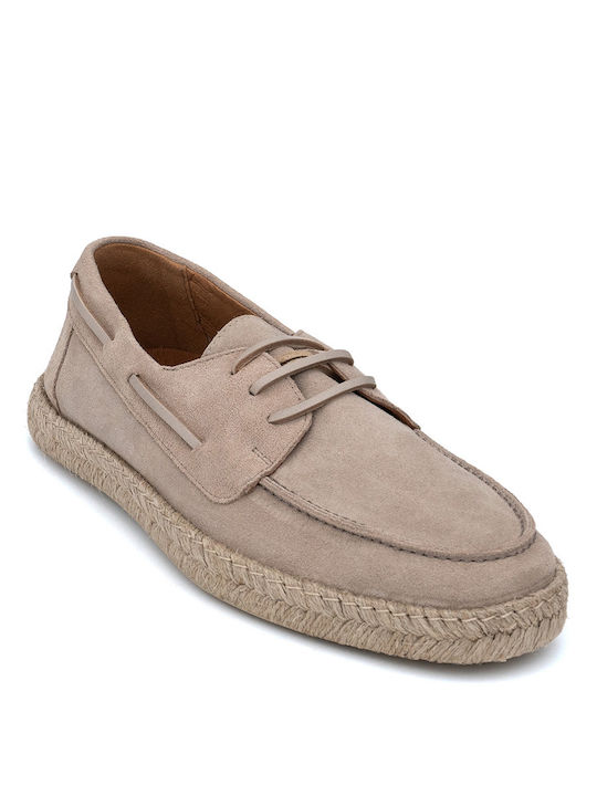 Perlamoda Men's Suede Moccasins Beige