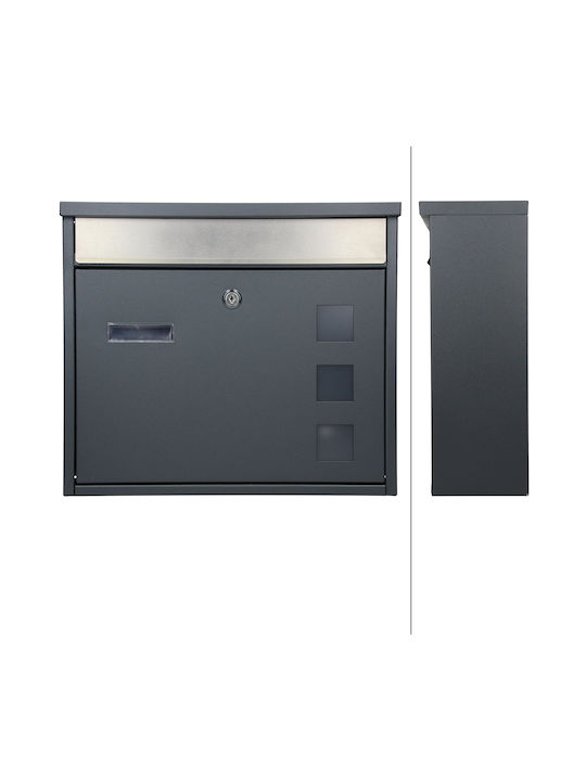 ML-Design Γραμματοκιβώτιο Εξωτερικού Χώρου Inox σε Γκρι Χρώμα 36x31.5x11.5cm