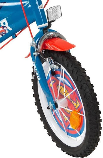 SUPERMAN 16" Bicicletă pentru copii BMX cu Cadru din Aluminiu Albastru