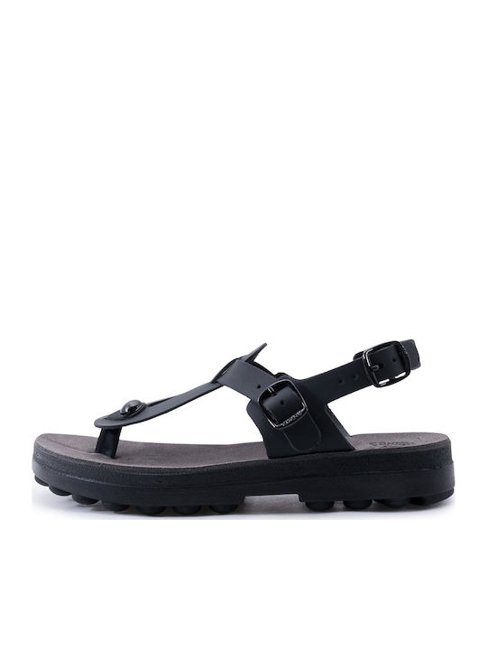 Marlena Fantasy Leather Women's Flat Sandals Anatomic Black