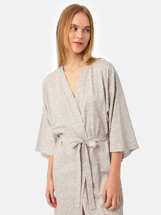 Minerva Summer Women's Cotton Robe Beige