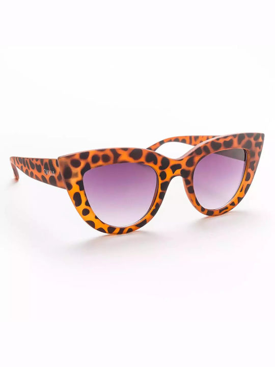 Okkia Claudia Women's Sunglasses with Brown Tartaruga Plastic Frame and Purple Gradient Lens OK013TU