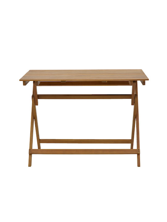 Pakketo Garten- und Terrassentisch aus Akazie Zusammenklappbar Jaybo Natürliches Holz 100x65x72cm