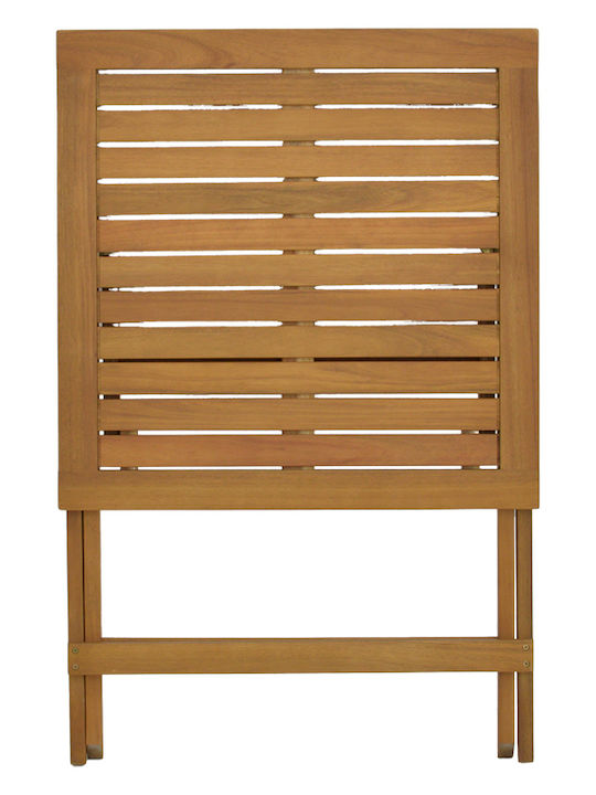 Pakketo Garten- und Terrassentisch aus Akazie Zusammenklappbar Perdu Natürliches Holz 60x60x72cm