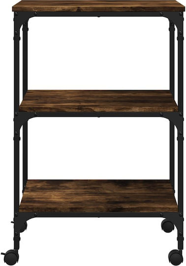3-Tier Printer Stand Smoked Oak 50x41x75 cm Engineered Wood Brown
