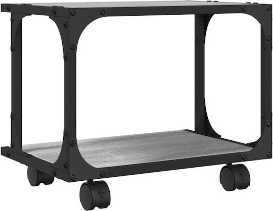 Vidaxl Printer Stand 2 Levels Grey Sonoma 41x28x33,5 H Hevel Ex Exotic Wood Grey