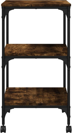 3-Tier Printer Stand Smoked Oak 50x41x75 cm Engineered Wood Brown