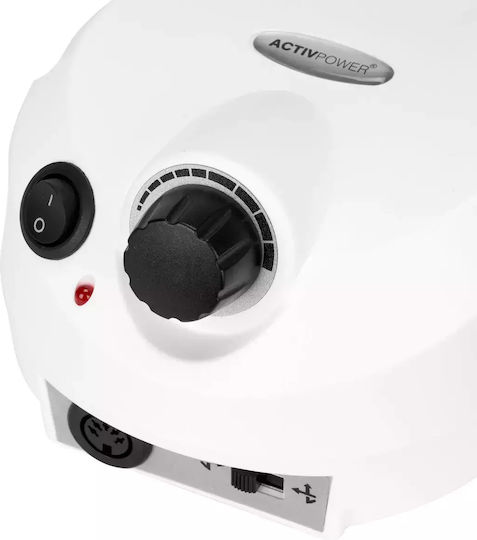 Activeshop Nail Drill Power 65W White with Pedal with 35000 Rotations per Minute