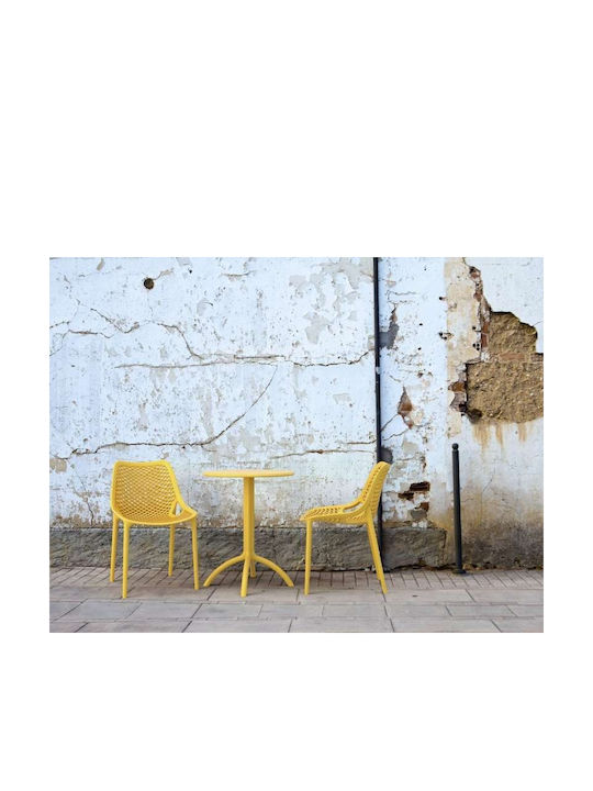 Octopus Outdoor Polypropylene Table for Small Spaces Yellow 60x60x75cm