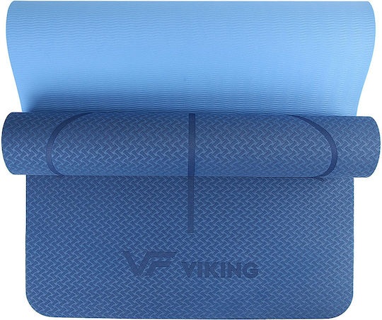 Viking Στρώμα Γυμναστικής Yoga Μπλε Μήκους 183cm