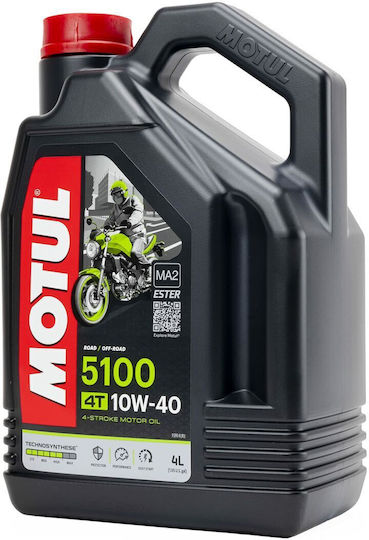 Motul 5100 4T 10W-40 Ημισυνθετικό Λάδι Μοτοσυκλέτας για Τετράχρονους Κινητήρες 4lt