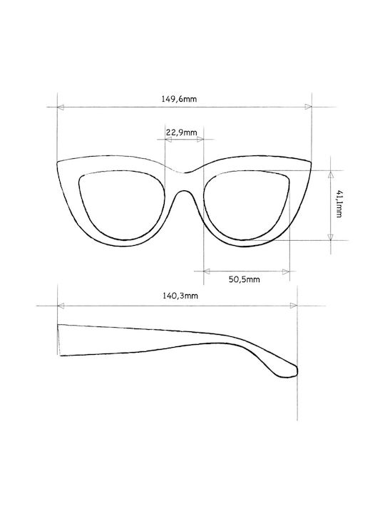 Okkia Claudia Woman Sunglasses with Brown Tartaruga Horn-Rimmed Frame and Black Gradient Lens OK013HB