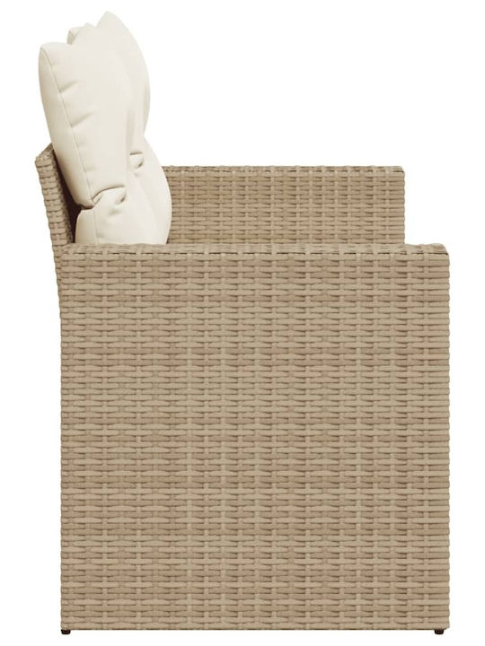 Zweisitziges Sofa Außenbereich Rattan mit Kissen 131x62x69cm