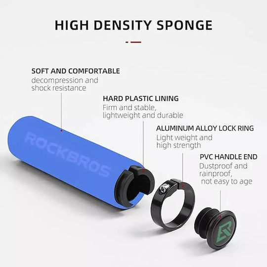 Rockbros BT1001BLBK Bicycle Handlebar Grips in Blue Color