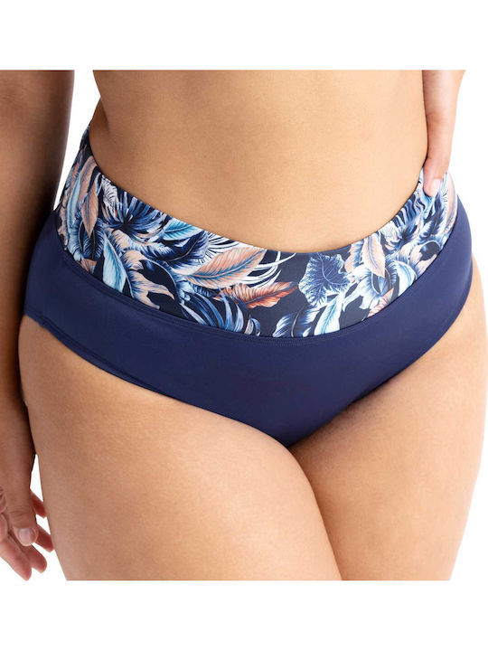 Bikini Slip Hohe Taille Blau
