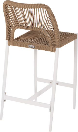 Barhocker Für Außenbereich Aus Aluminium Beige 46x58x95cm