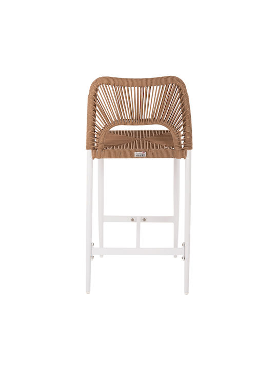Hocker für Bar Für den Außenbereich aus Aluminium White, Beige 1Stück 46x58x95cm